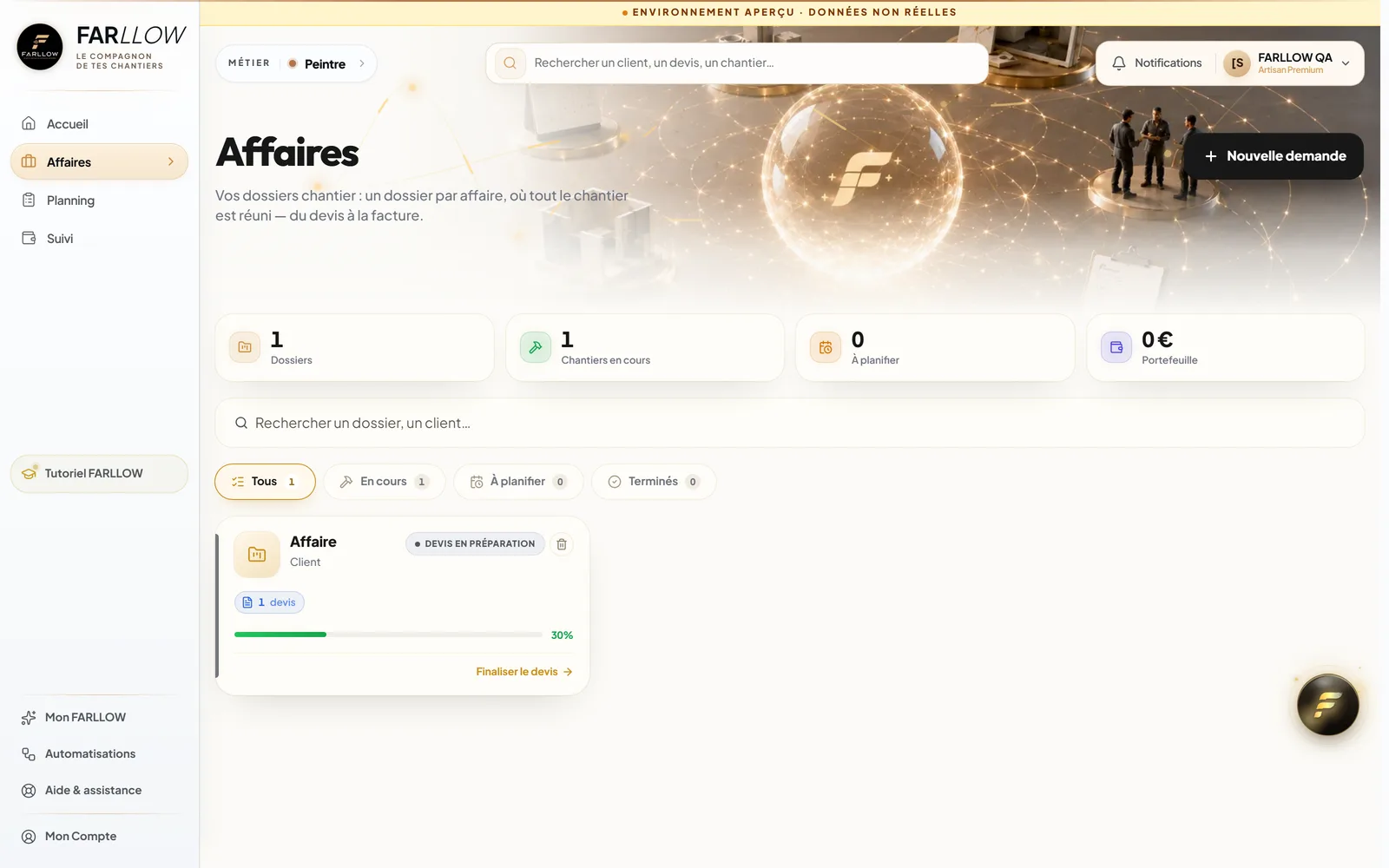 Capture FARLLOW — Suivi des affaires