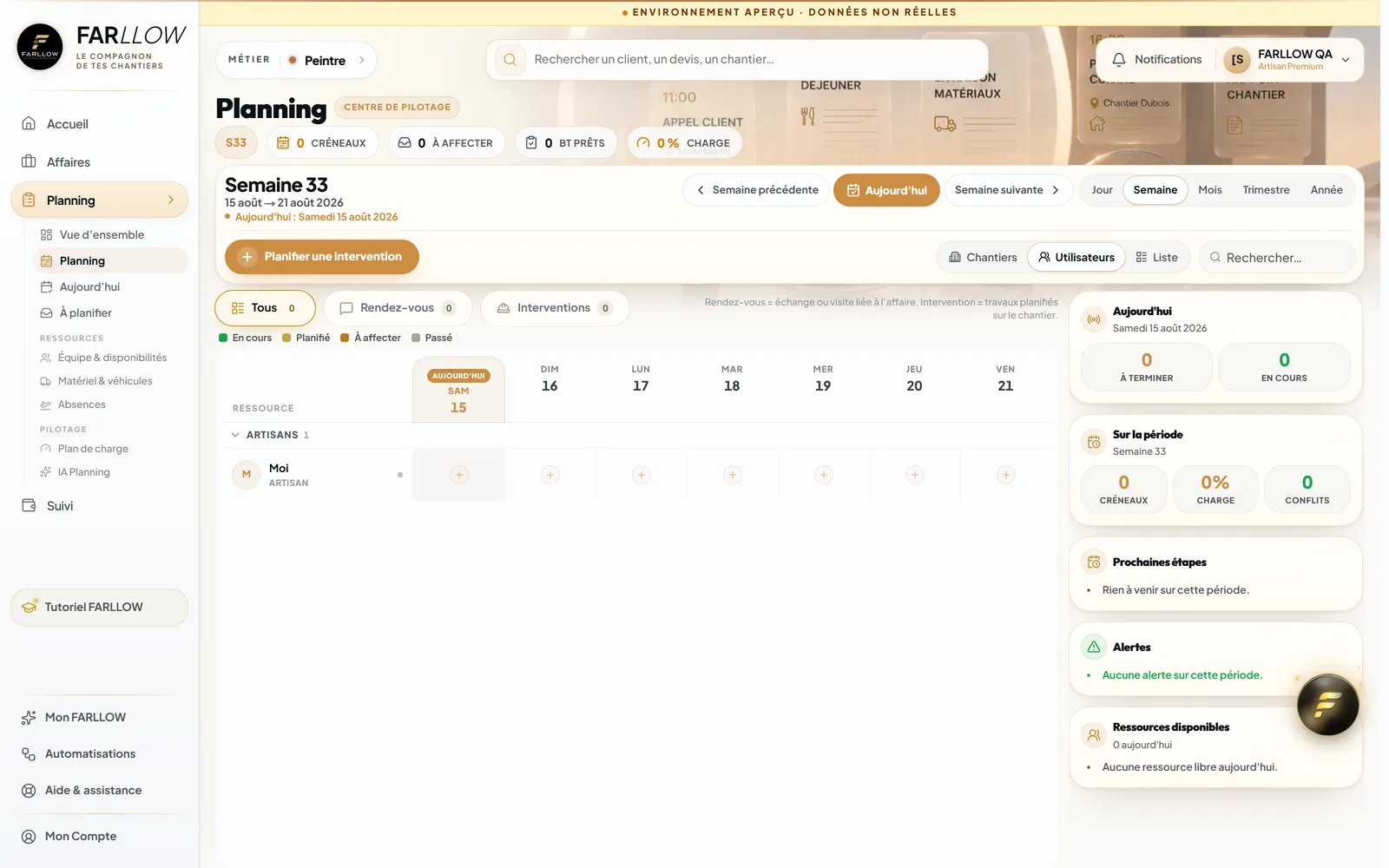 Capture FARLLOW — Planning de la semaine